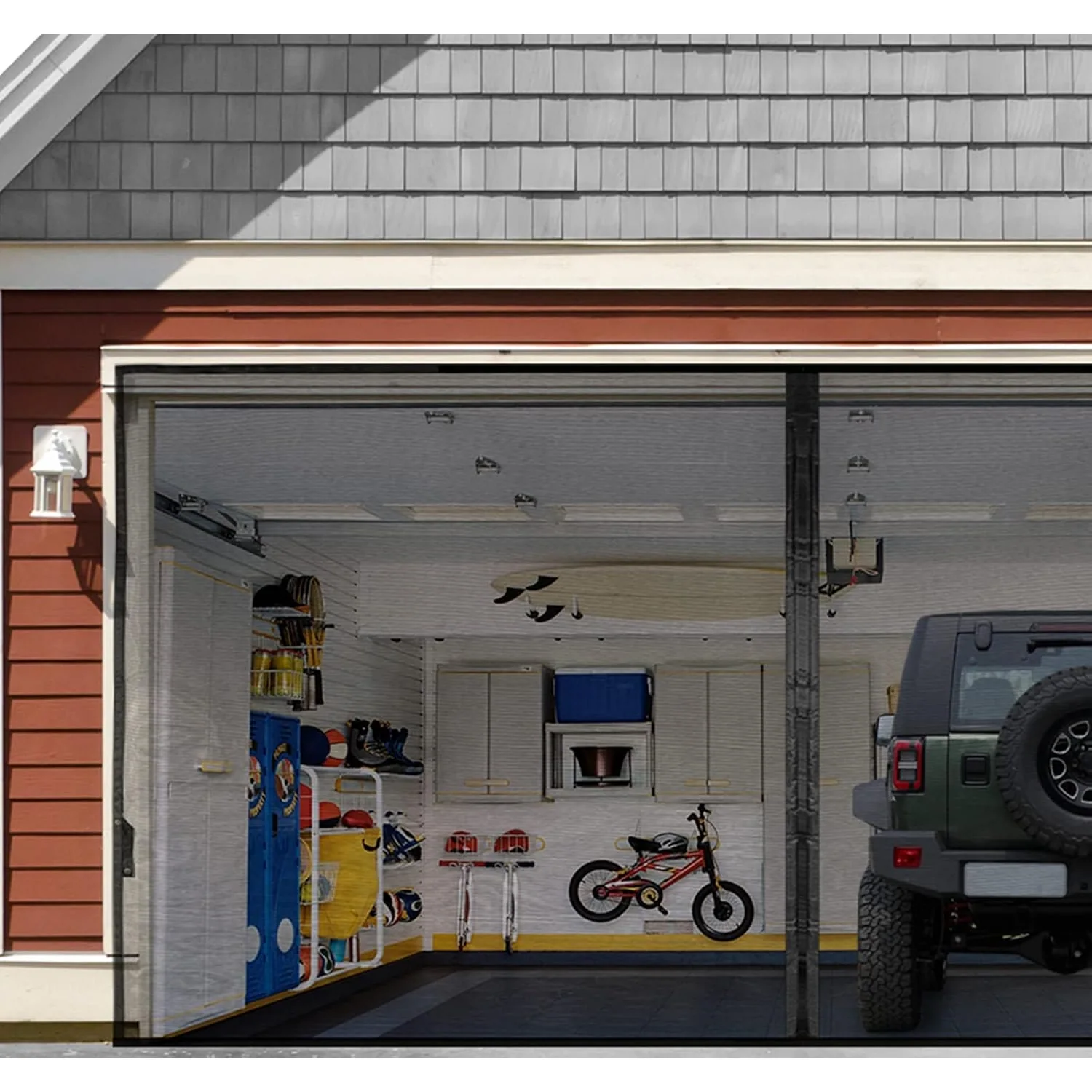 FEGO Magnetic Garage Door Screen, black, 9 x 7 ft
