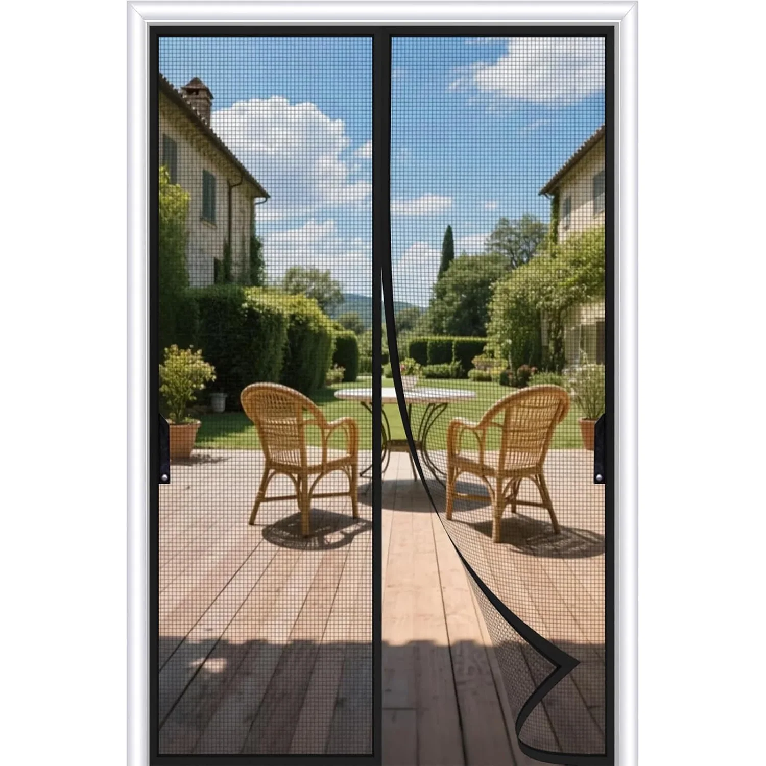 FEGO Magnetic Screen Door, black, 30" x 80"