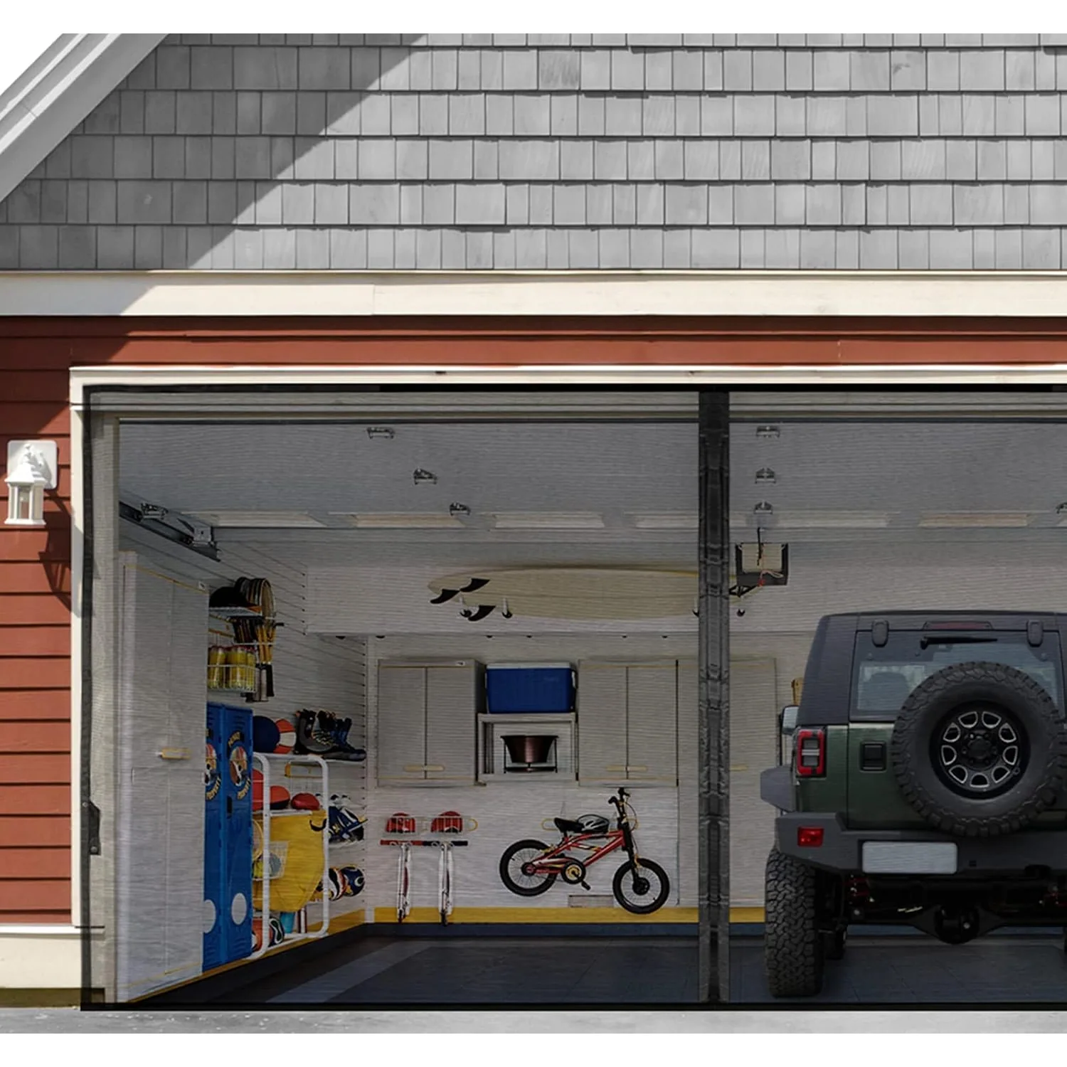 FEGO Magnetic Garage Door Screen, black, 12 x 7 ft